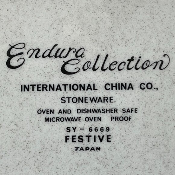 4 Endura Collection Stoneware Dinner Plates Festive SY-6669 Japan - Picture 9 of 10